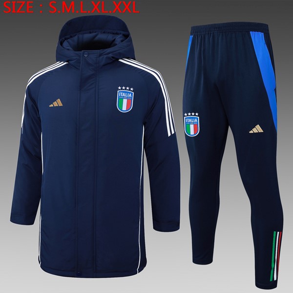 Daunenjacke Italien Komplett Set 2024-25 Blau